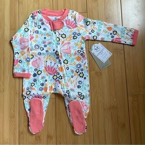 Honest Newborn Baby Girl Onesie - Pink and White